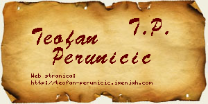 Teofan Peruničić vizit kartica